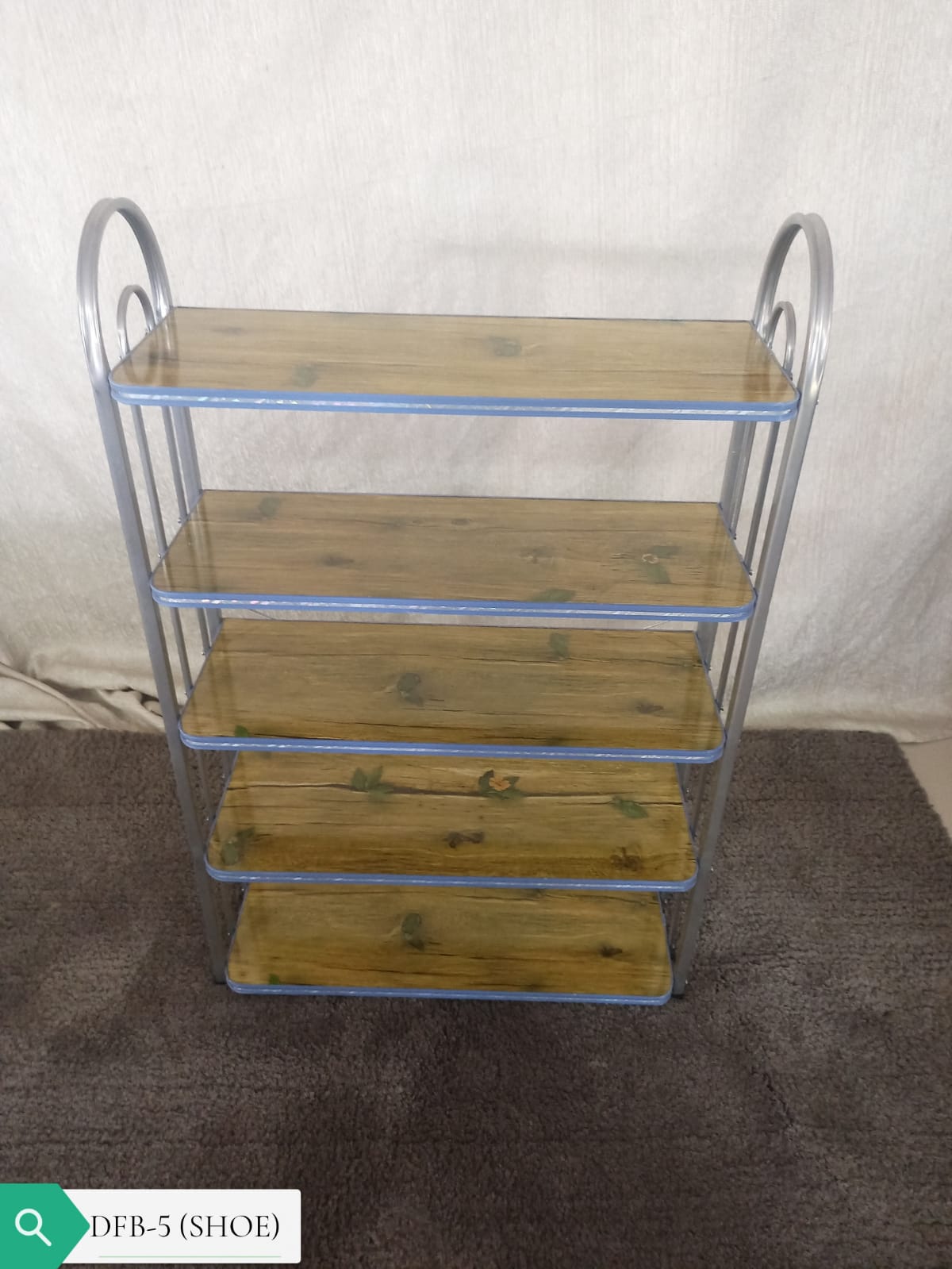 5-Tier Wooden Imported Shoe Rack - Image 3
