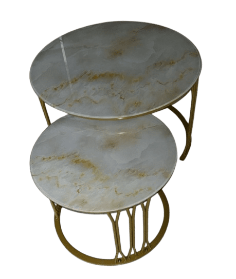 Executive Marble Top Nesting Tables (Glass Effect – Large)