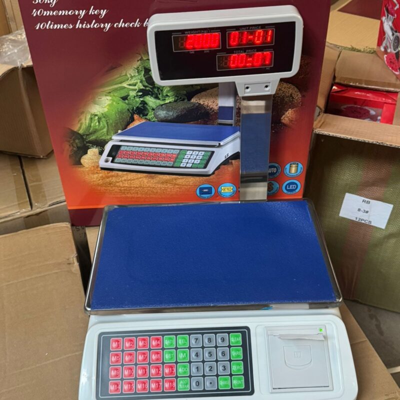 Maximum Weight 50kg – 40 Memory Receipt Scale