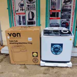Von 13kg Twin Tub Semi Automatic Washing Machine with Air Dry Function and Powerful Motor